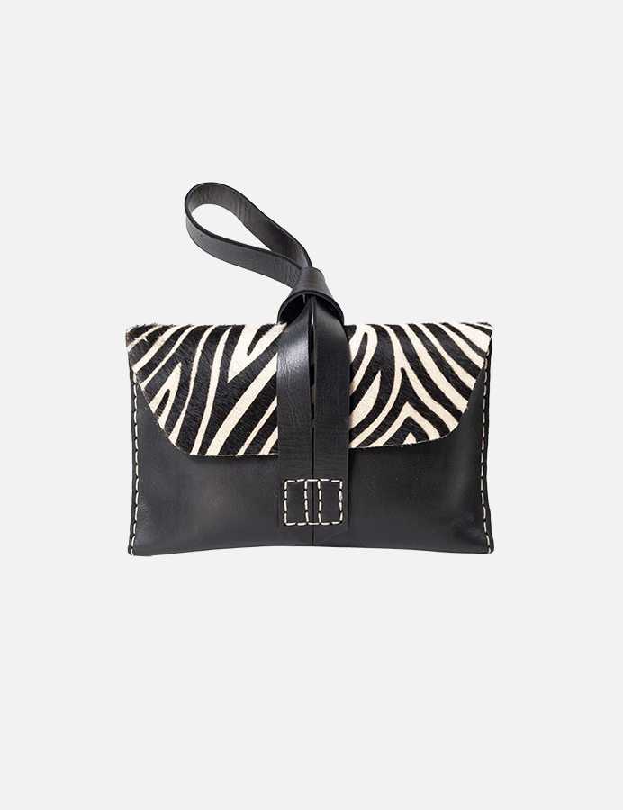 Aitana - Wild Zebra & Black Leather